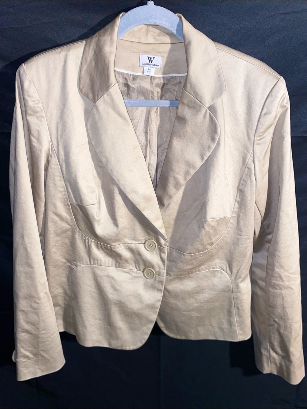 Worthington Beige Women's Two-Button Blazer